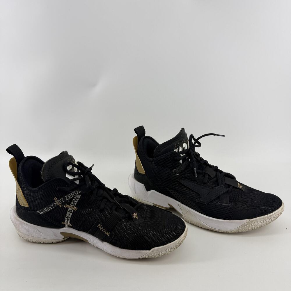 Jordan Why Not Zer0.4 Shoes Mens 10.5 Black Gold Basketball Sneaker CQ4230-001